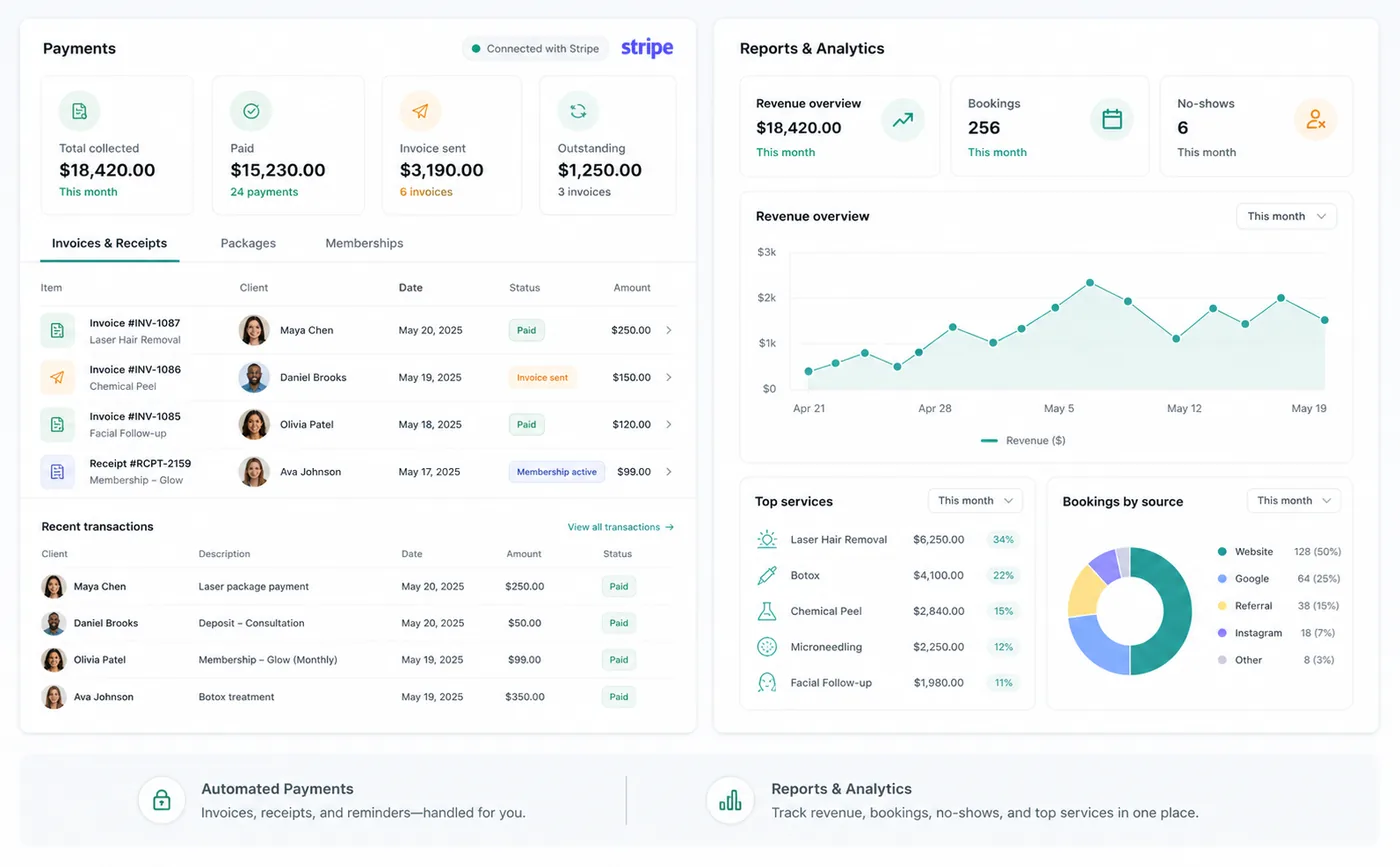 Zenome Stripe-connected payments and reader workspace